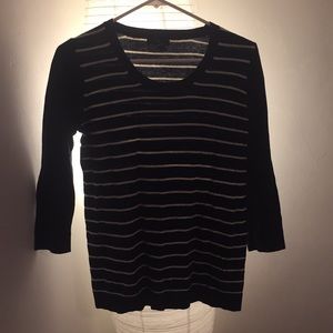Gap 3/4 length striped cotton sweater